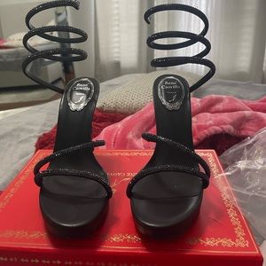 Rene Caovilla dupe heel black cleo